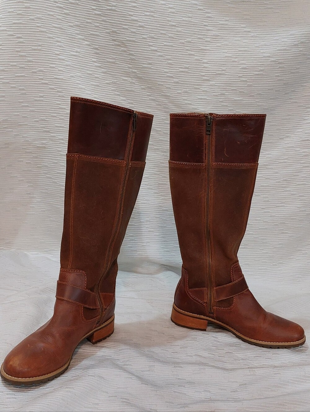 Timberland Earthkeepers Tall Leather Riding Boots - Chestnut Brown Size 8 - Picture 4 of 9